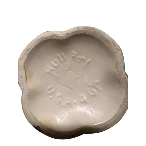 Vintage Hull Pottery USA Magnolia Vase Pink & Blue Dual Handle Floral Design 6.5 - Picture 6 of 6